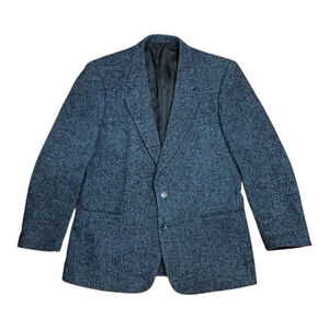 Vintage Collezione Wool Jacket Men’s Large Blue Tweed Blazer